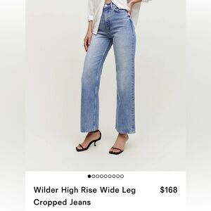 Reformation Wilder High Rise Wide Leg Cropped Jeans
